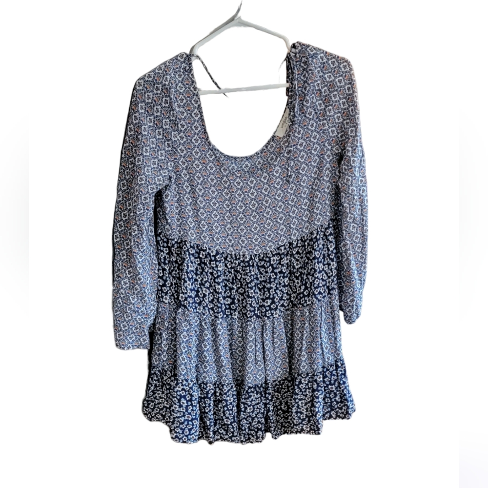 UMGEE Blue, White and Orange floral blouse